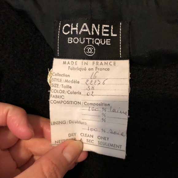Chanel Boutique Black Wool Skirt